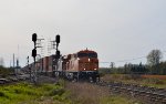 CP 8757, "Every Child Matters", with CP 9757, E/B unit stack train through Colebrook Siding